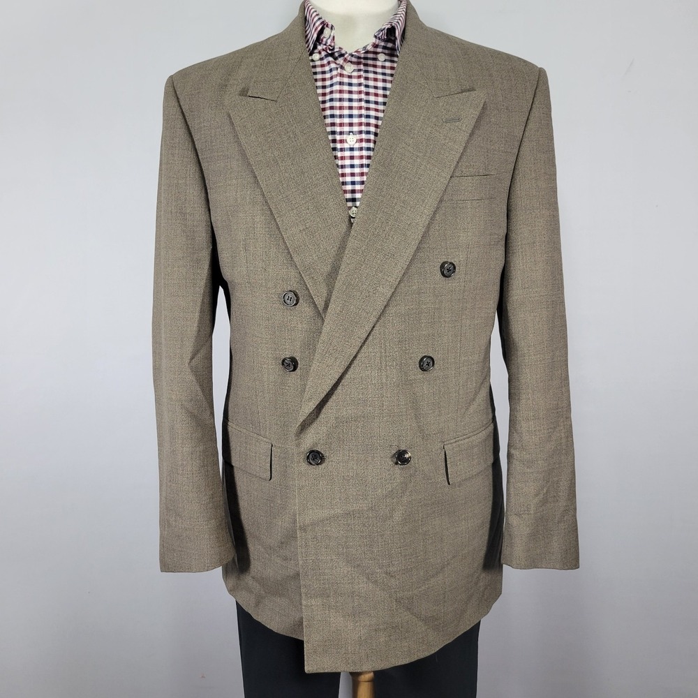 Givenchy Men's‎ Double Breast Sport Coat Six Button Olive Size about 42R or 42L